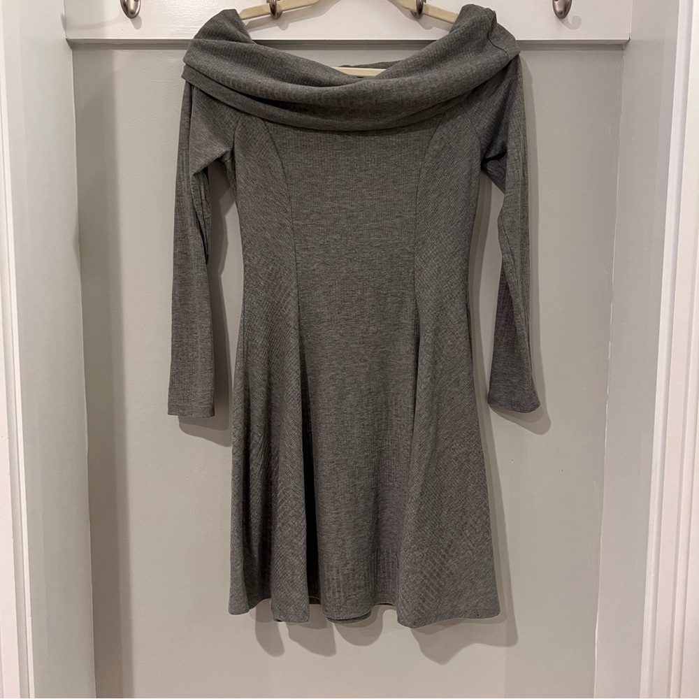 Cowl Neck Long Sleeve Dress
